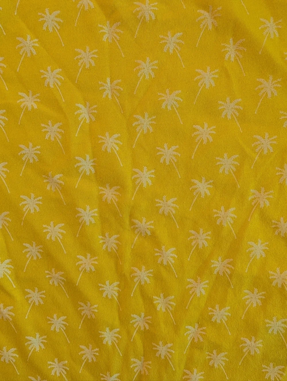 Zy Girls Bright Yellow Palm-Print Short Sleeve Kids Tee Cotton Size 4/5